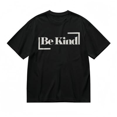 Men's Comfy Slight Stretch Breathable Classic T-Shirt BE KIND Slogan Tee