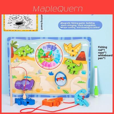 Wooden Fishing Bead Clock Puzzle Board For Toddler Early Education And Brain Development