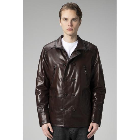 Mens Coat Comfortable Cut Vegetal Genuine Leather Men's Coat