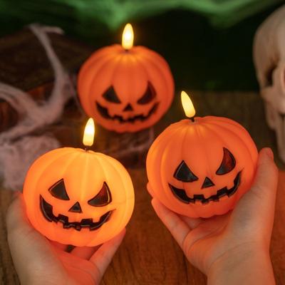 Halloween Dekorationen: Leuchtende Kürbiskerzen Lichter Tischschmuck Atmosphärenschaffende Requisiten