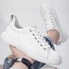 25 neue große Größe erste Schicht Rindsleder Board Schuhe Herren europäische Station Fußabdeckung Qualität reinweiß weiß weiße Schuhe lässige Sportschuhe