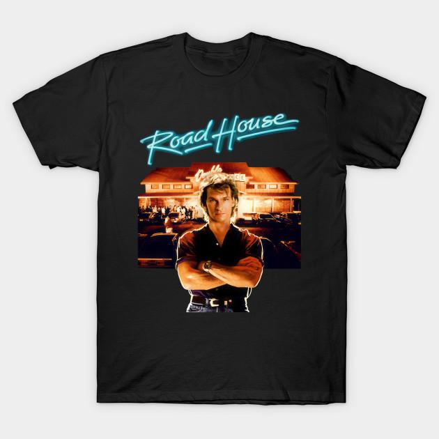 

Мужская черная футболка с принтом Роза Патрик Суэйзи Ретро Дом у дороги Американский Актер - Blaksoue #11662 Печать на термотрансферной бумаге без вырезания Хлопковая футболка S