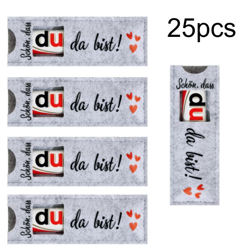 25pcs German Party Gift Bags with "Glad You're Here" Design,High-Quality Felt Long Lasting Packaging for Wedding,Valentine's Day