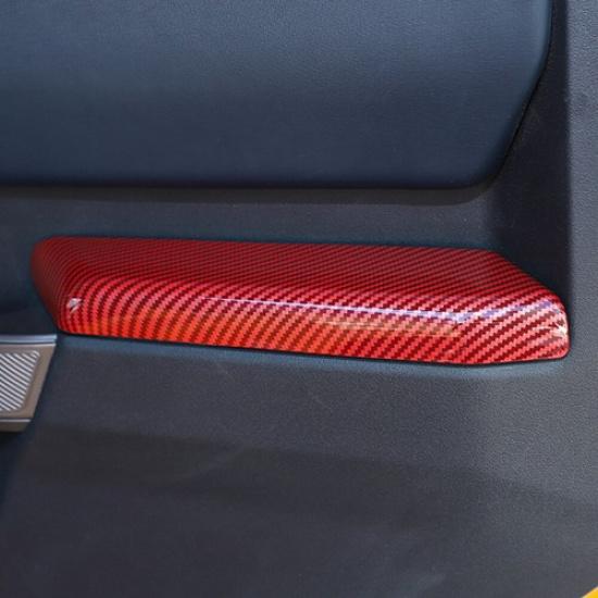 Door Armrest Handle Panel Trim Cover Decorative for Ford Bronco 21+Red Carbon