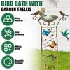 Decorative Metal Bird Feeder With Trellis for Climbing Planting Trellis Bird Bath Freestanding Birdbath for Yard Patio Outdoors