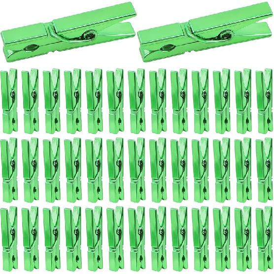Mini Plastic Clips, 100 Pieces Utility Photo Clips Paper Peg Clothes Line Clips - 3.5 x 0.5 x 0.7cm, Gold