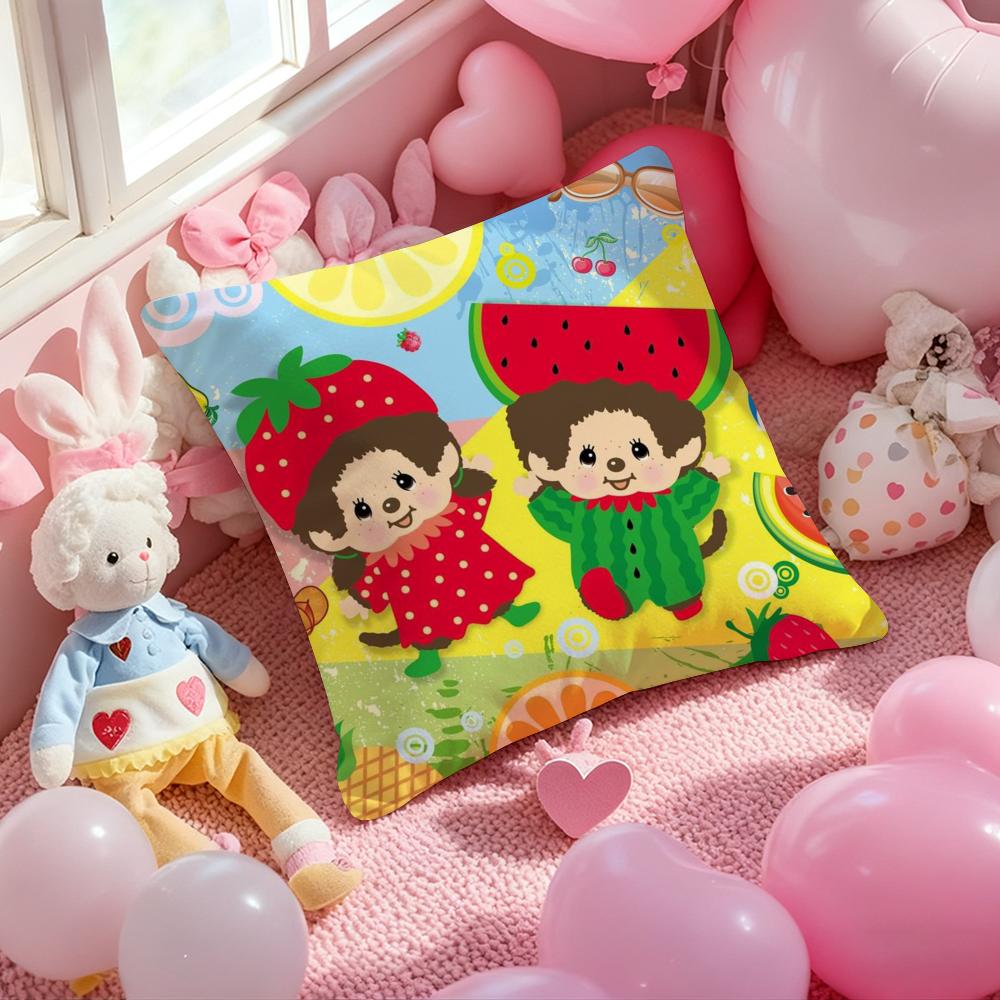 M-MonchhIChisS Cartoon Cushion Cover Pattern Printed Pillowcase for Living Room Sofa Cushion Cover & Bedroom Decor