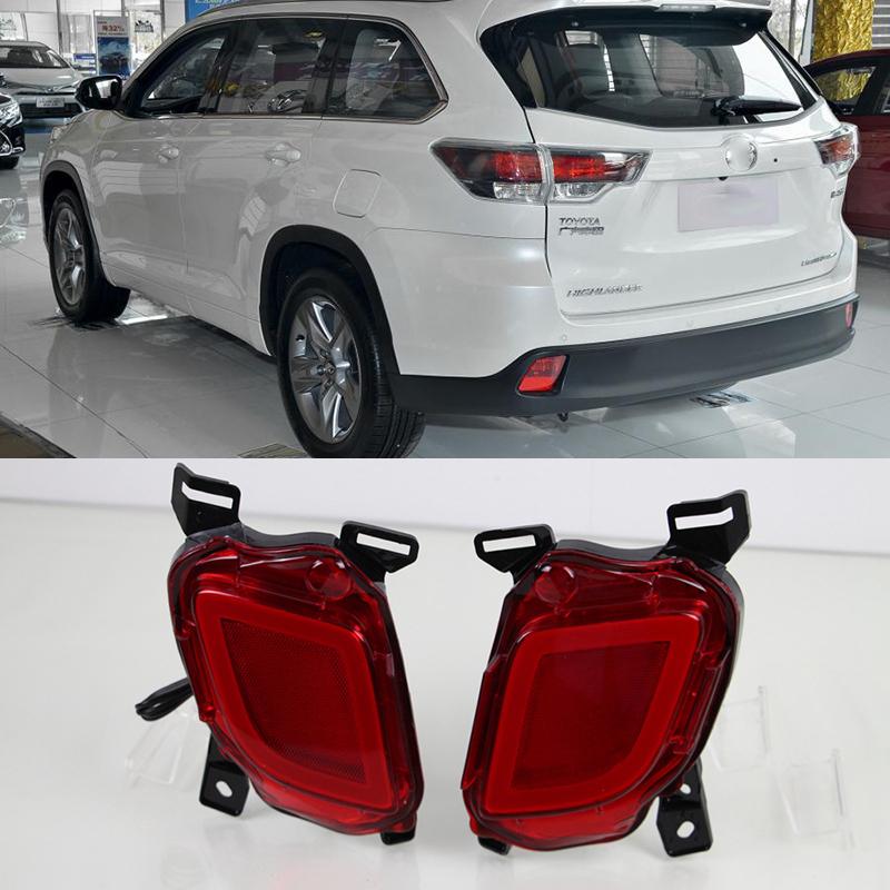 2Pcs Led Rear Driving Light Brake Lights Rear Bumper Lamp Warning For Toyota Highlander Kluger XU50 2014 2015 2016 2017 2018