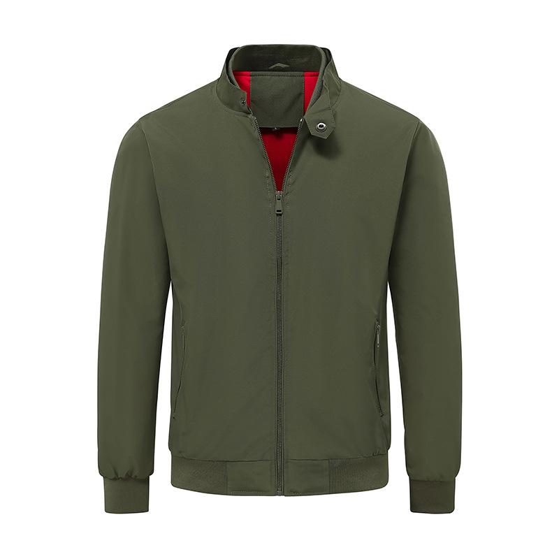 

Casual Men s Spring Autumn Lightweight Baseball Jacket Fashion Workwear Outerwear Flight Jacket Polyester Fiber Straight Hem L армія зелений колір