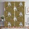 Rabbit Curtains Child Room Blackout Curtain for Room 2 Panel Tulle for Bedroom Partition Shades Halloween Decoration Living Home
