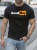 Schwarz Guter Junge Grafik T-Shirt Grafikdruck T-Shirt - 100%...