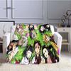 LOUSIDREAM Demon Slayer Blankets for Beds Home Travel Adult Flannel Blanket for Couch Bed Living Room Sofa Child Keep Warm
