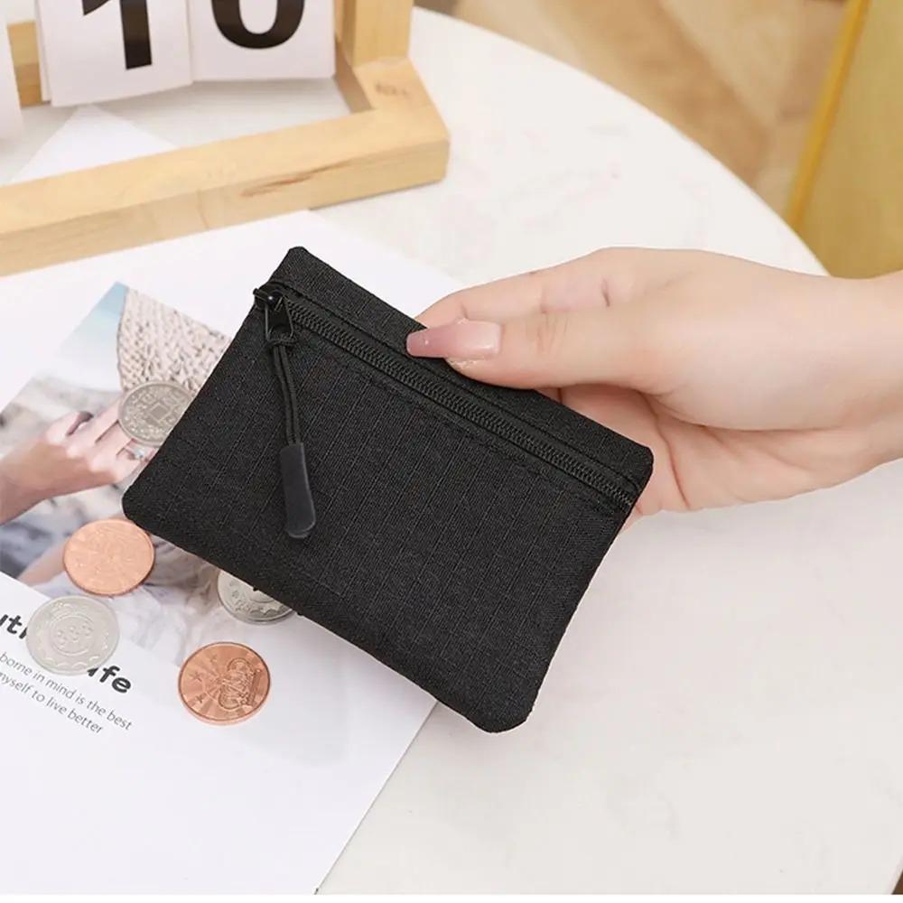 Geldbörse aus Oxford-Stoff im koreanischen Stil, modische Brieftasche, einfarbig, kleine Tasche, Geldbörse mit Reißverschluss, Kartenaufbewahrung für den Außenbereich