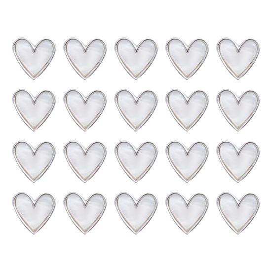 Yousheng 20Pcs Nail Ornaments Sparkling Creative Shape Mirror Texture Stunning Visual Effect Wide Application Show Unique Charm Alloy Love Heart Metal
