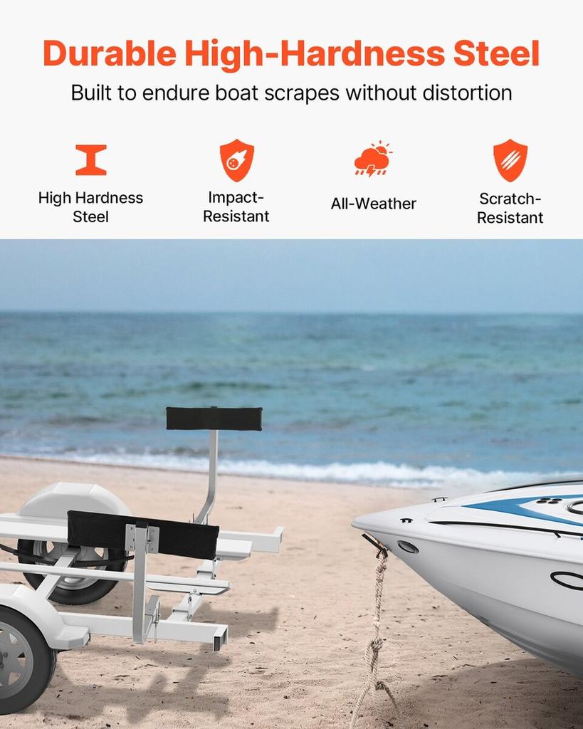 Boat Trailer Guide, 0.7M Adjustable Design Short Bunk Guide-Ons, 2PCS Rustproof Galvanized Steel Trailer Guide Poles, Heavy Duty Roller Guide Design,
