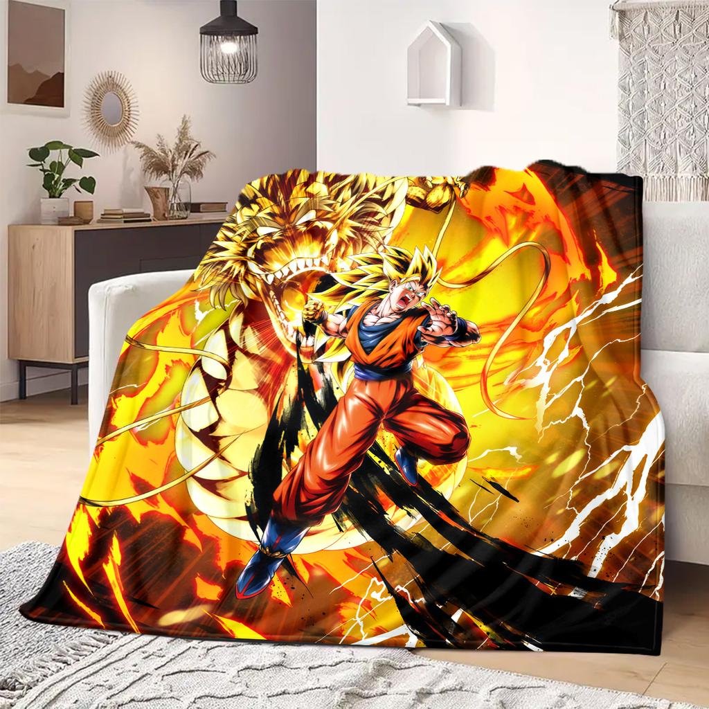 Dragon Ball Z Print Blanket Warm Comfortable Flannel Blanket Suitable for Bedrooms,Sofas, Beds,Chairs,Travel 30