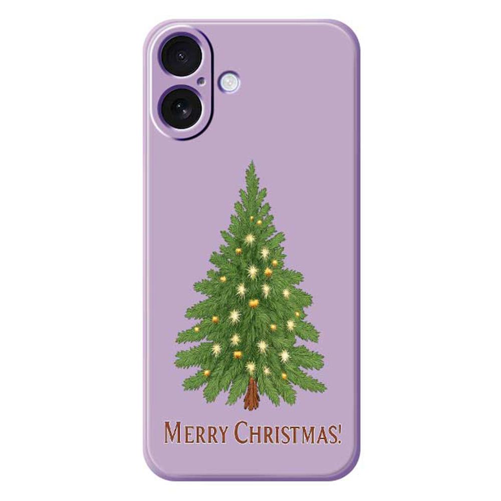 For iPhone 17 Case Christmas Tree Pattern Printing Straight Edge TPU Phone Back Cover