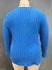 Autumn Winter 2026 Solid Color Plus Size Cross V-neck Long Sleeve Ribbed Pullover Top