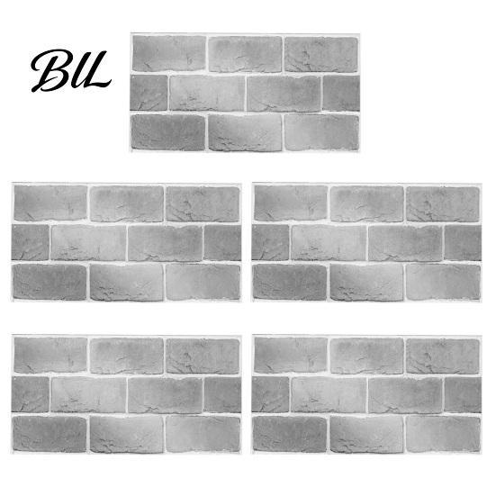 Oil Proof Wall Stickers for Bathroom 5Pcs Vintage Brick Tile Stickers, Waterproof Oil?Proof Wallpaper, Peel Sheets Kitchen & Stick Backsplash Living