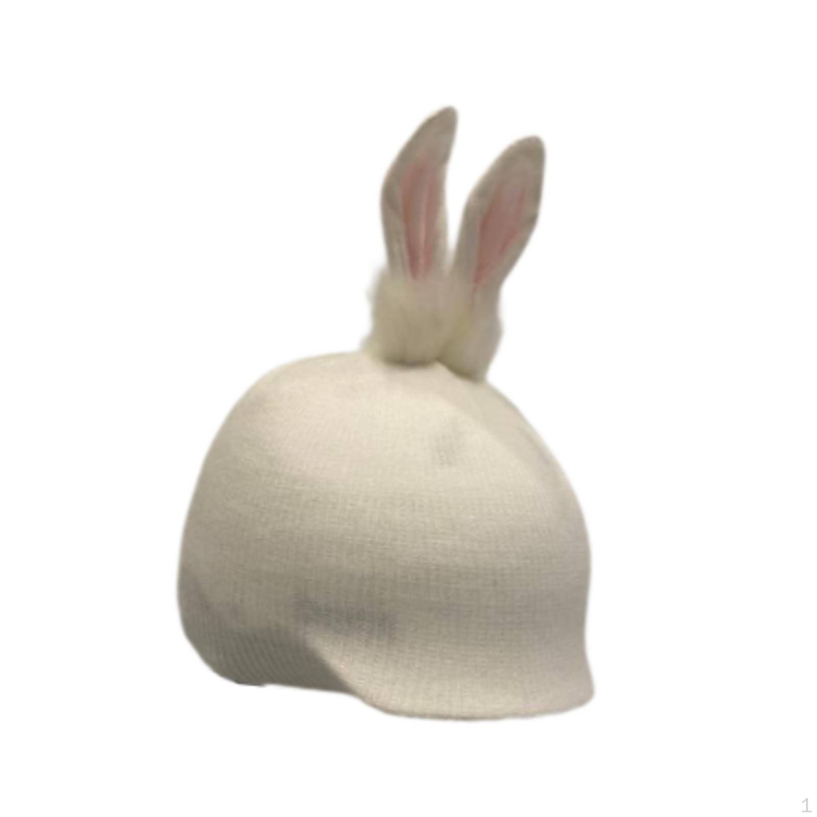 

Funny Ski Helmet Cover, Knitted Hat, Soft, Creative, Warm, Original Accessory, Winter White Bunny Ear
