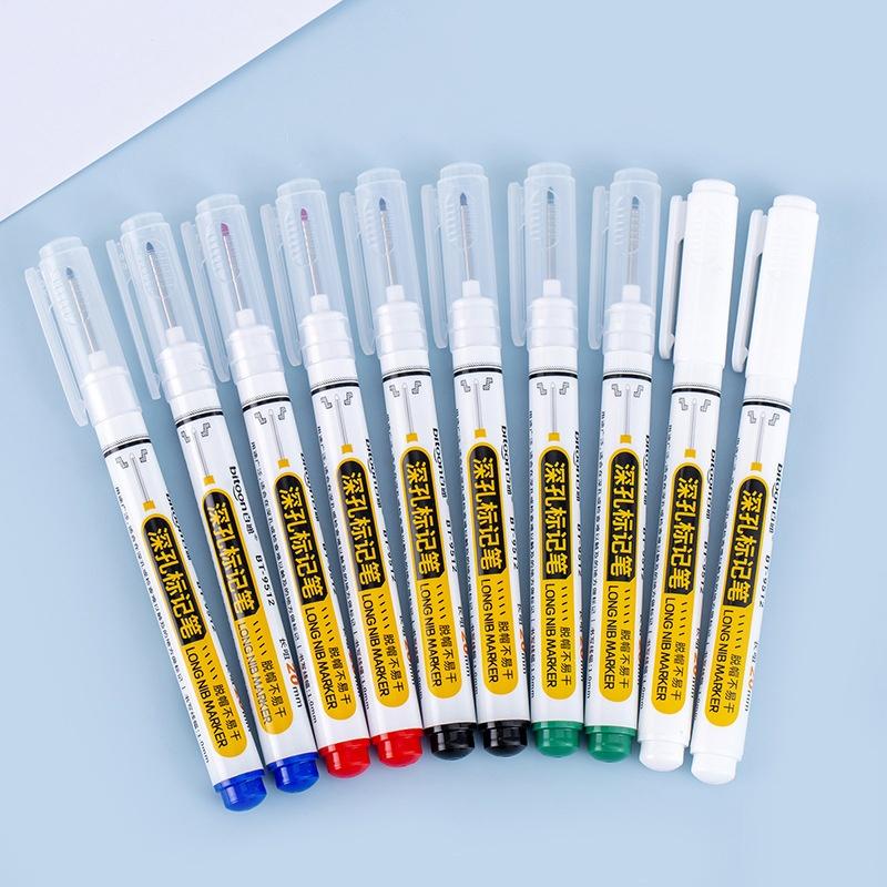 72 Hours Deep Reach Marker Waterproof Construction Pen Long Nip Drill Markers Colorful Waterproof Carpenter Pens
