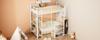 Letto a Soppalco Multifunzionale 90 x 200 cm, Letto in Metallo con Contenitore, Spazio a Ripiani e Scala, Letto per Adulti e Bambini, Bianco