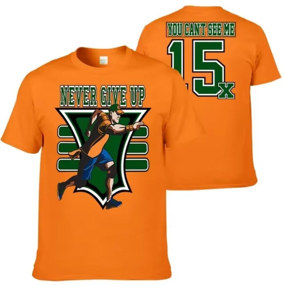 Men's and Women's Fashion Printed T-shirts Men's and Women's Fashion Shirts WWE John Scene Winning This Day Summer New