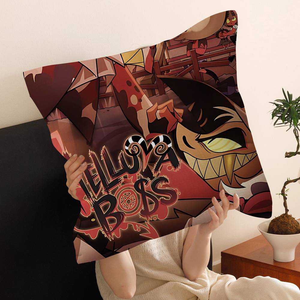 

H-Helluva Boss Stitch Lucky Dragon Pillow Cover Sofa Cushion Cover Home Room Decoration Children Gift 12x12Inch