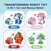 SBSG Robocar Poli 4 Pack Poli + Amber + Roy + Helly Transforming Robot Toys, 4" Transformable Action Figure Toy, Emergency Vehicle Playset, Holiday Bi