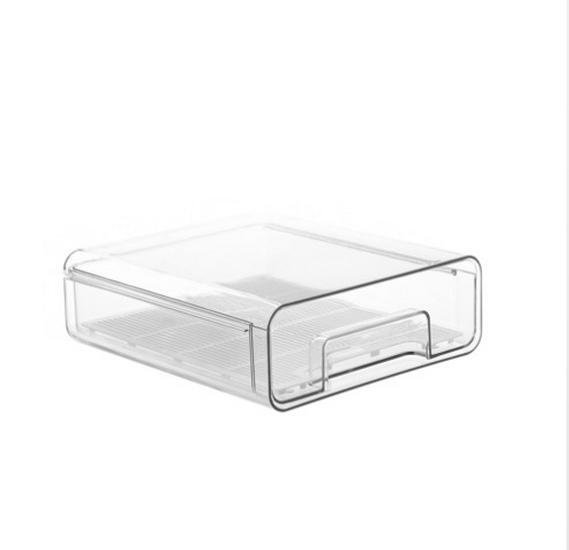 PET Egg and Veggie Refrigerator Organizer - Stackable, Multifunctional Drawer with Drainage