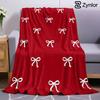 Wine Mini White Bow Ultra Soft Sherpa Fleece Blanket Fluffy Warm Halloween Cozy Throw for Sofa Couch Bedroom Gift All Season