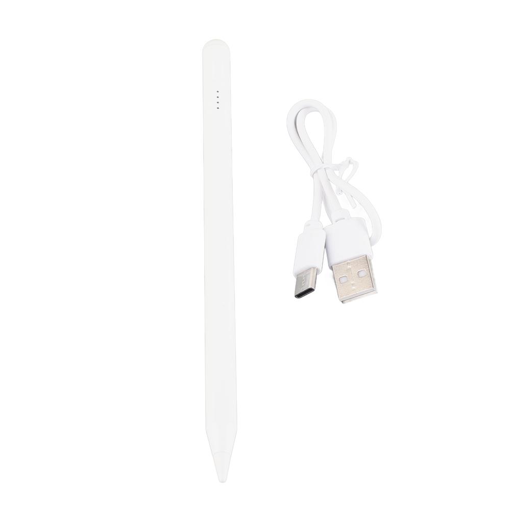 2259 Tablet-Stift für IOS-Tablet mit 2 Ersatzspitzen Magnetische Adsorption USB-Anschluss Stift Weiß