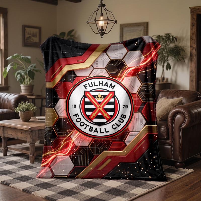 Fulham Football Print Flannel Blanket Soft Warm Sofa Bed Throw Blanket For Home Office Bedroom