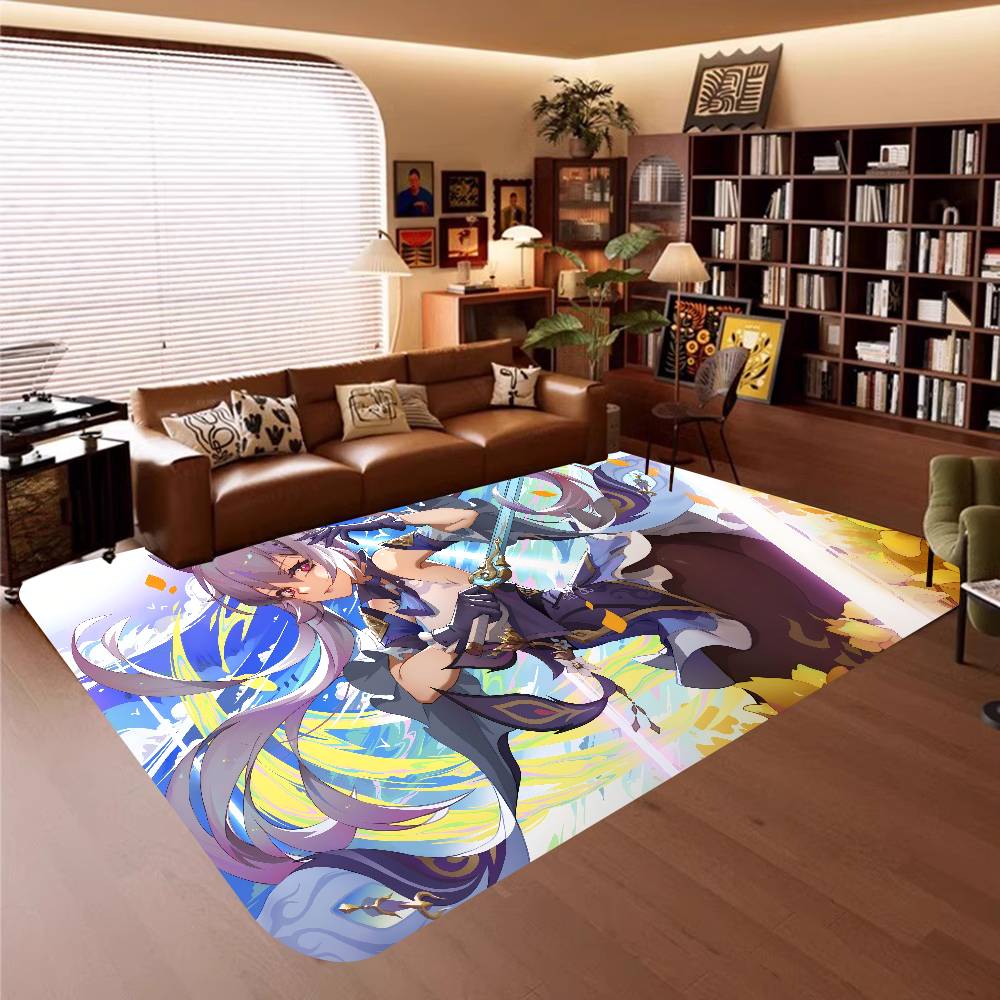 Genshin Impact Keqing Anime Door Mat Nordic Style Bedroom Living Room Doormat Home Balcony Anti-Slip Alfombra
