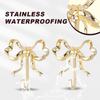 Gold Bow Wall Hook, 2Pcs Large Size Coat Hook, Metal Hook Bow Hooks for Coats, Hats, Bags, Bath Towels and Room Decorations, for Wedding Bathroom