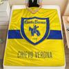 Hellas Verona FC Drukowany Koc Flanelowy, Wysokiej jakości, Wygodny na Wszystkie Pory Roku, Wystrój Domu, Ciepło i Komfort