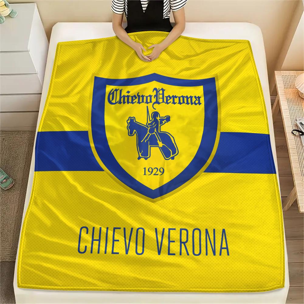 Hellas Verona FC Druck Flanelldecke, Hohe Qualität, Bequem für Alle Jahreszeiten, Heimdekoration, Wärme und Komfort
