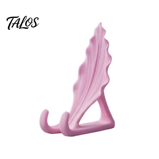 Universal Mobile Phone Holder Leaf Shaped Stand, 3D Printed with Double Portable Support Hook Support, Creative Hands Free Video Cradle, Artistic