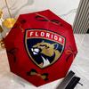 Florida Panthers Fashionable Automatic Opening/Closing Folding Umbrella. Portable and Foldable, Ideal for Gift, Travel, and Daily Use