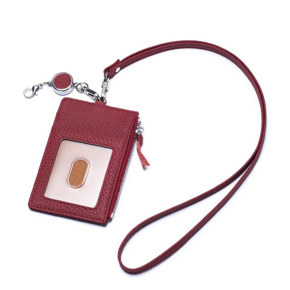 Portable Reel Strap Badge Holder with Lanyard Male Wallet Neck Strap Card Holder  Male