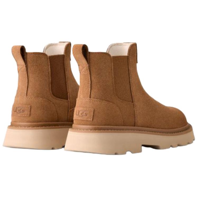 UGG Hybrid Leather Fashion Trend Short Chelsea Boots Men Boots Brown 1171372-CHE