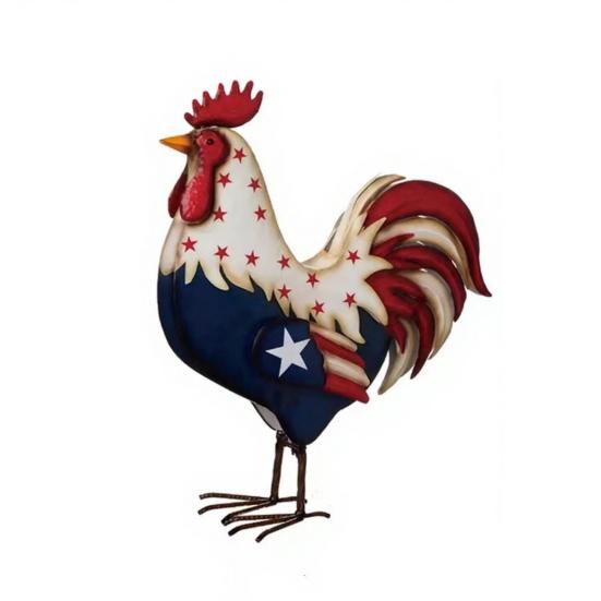 yangyizhi Metal Rooster Statues, Waterproof Chicken Sculpture, Garden Deco Outdoor Yard Ornament for Patio Lawn Backyard