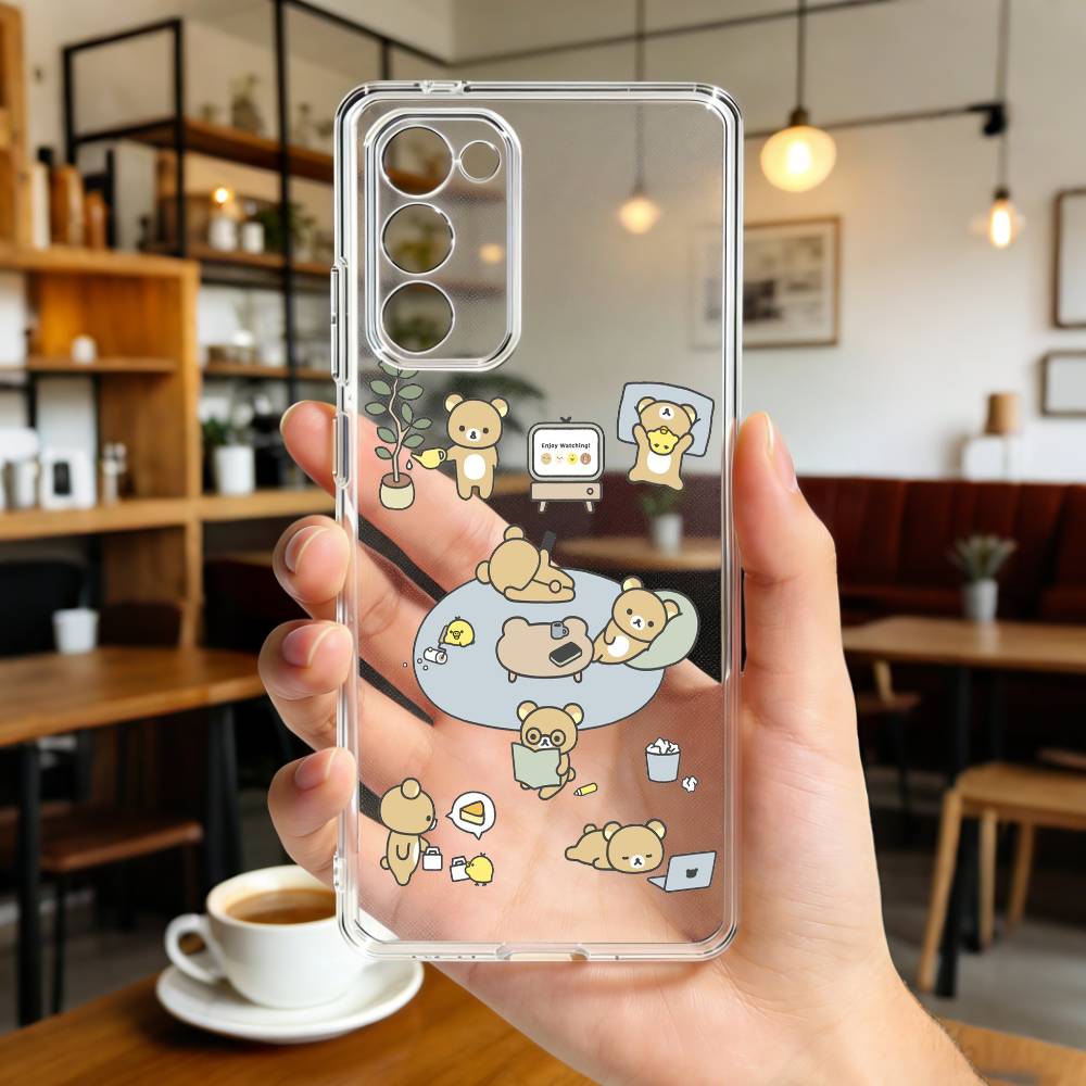 R-Relax K-kuma R-Rilakkuma Phone Case For Samsung Galaxy A,71,70,52,51,40,31,50,50S,30S,21S,12,10,Note20ultra Transparent Cover