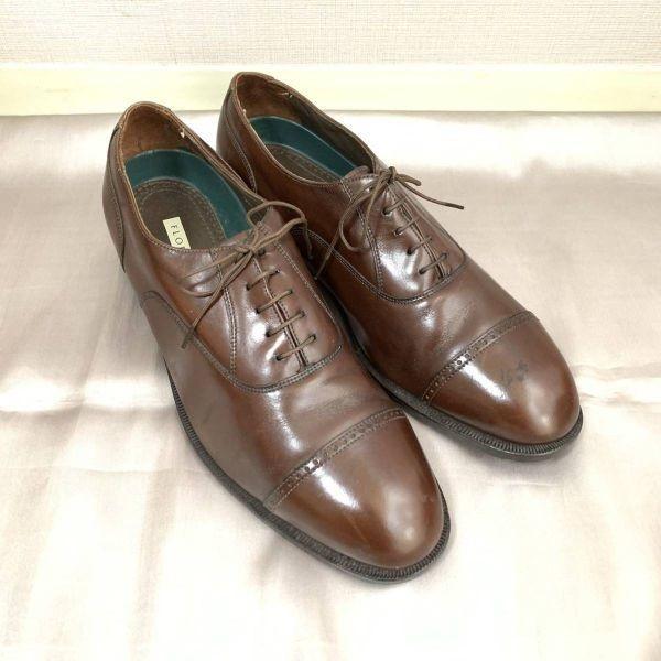 80s 90s Vintage Florsheim Size 10 3E 28.0cm Cap Toe Dress Shoes Brown(USED)