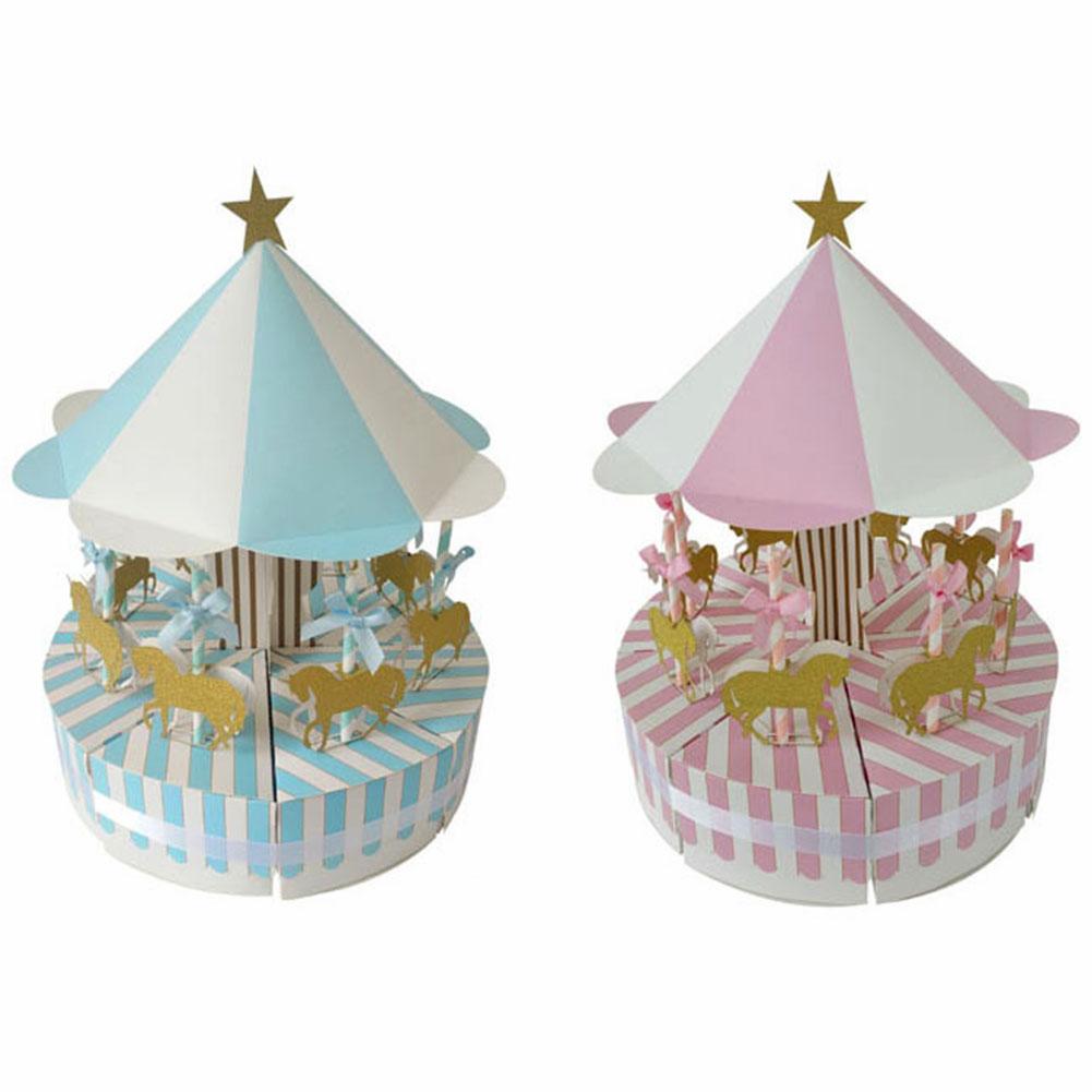 

Romantic Carousel Candy Box Fashionable Wedding Party Baby Shower Decor Guest Favors Gift Creative and Unique Projects рожевий