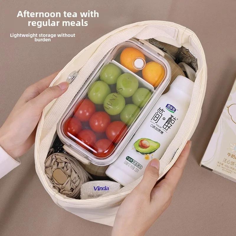 Borsa Pranzo Giapponese Borsa a Mano per Studente Impermeabile Cerniera in Lamina di Alluminio Termica Borsa Pranzo Portatile per Lavoro Borsa Termica Leggera