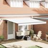 vidaXL Automatic Retractable Awning with LED White 400x350 Cm 3330798