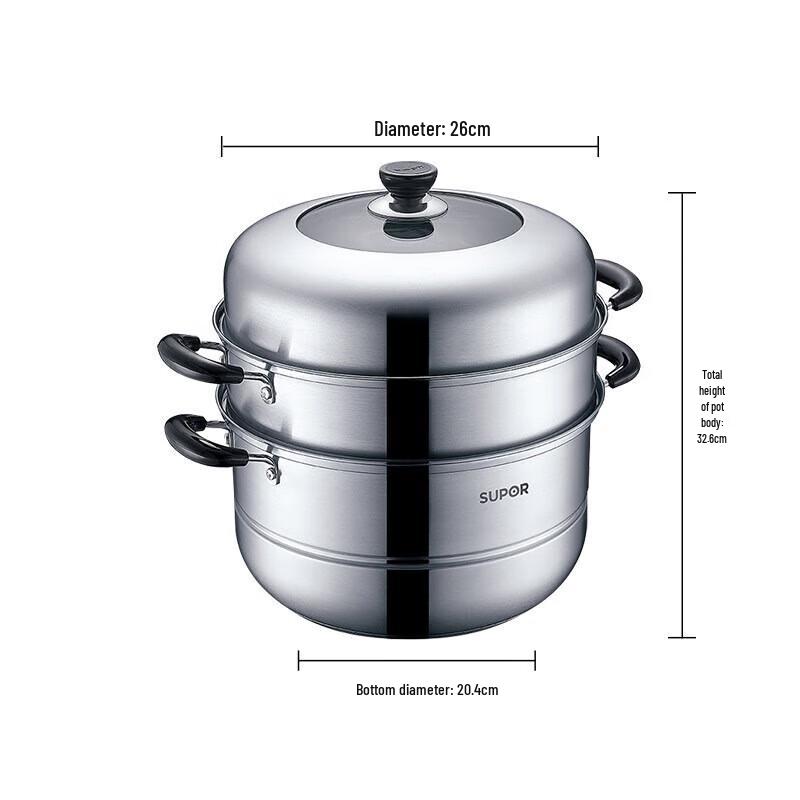 Supor 304 Stainless Steel Double-Layer Steamer