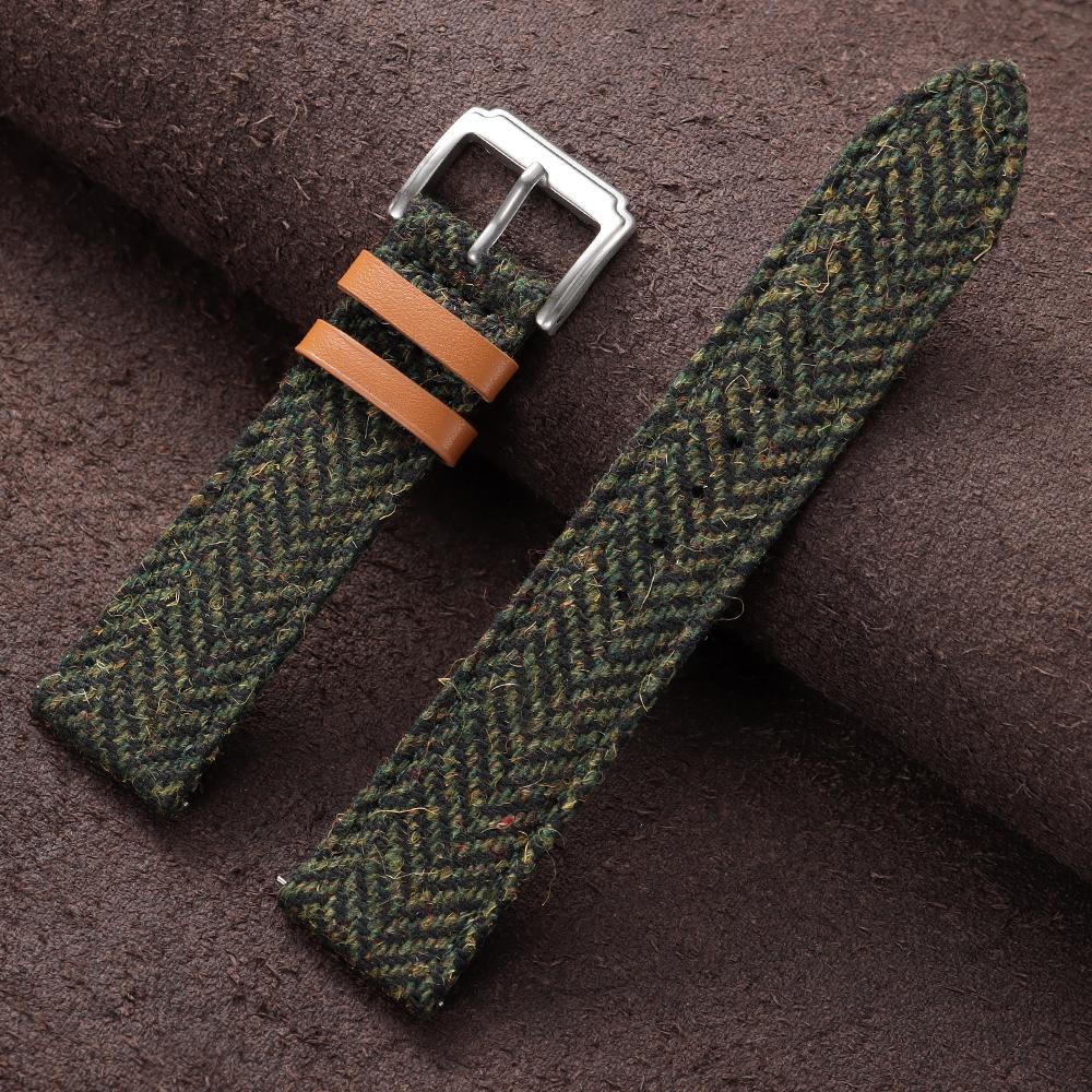 Echtes Leder Nylon Uhrenarmband 18mm 20mm 22mm Universelle Uhrenarmbänder Herren Damen Vintage Gewebe Schnellverschluss Armband Armband