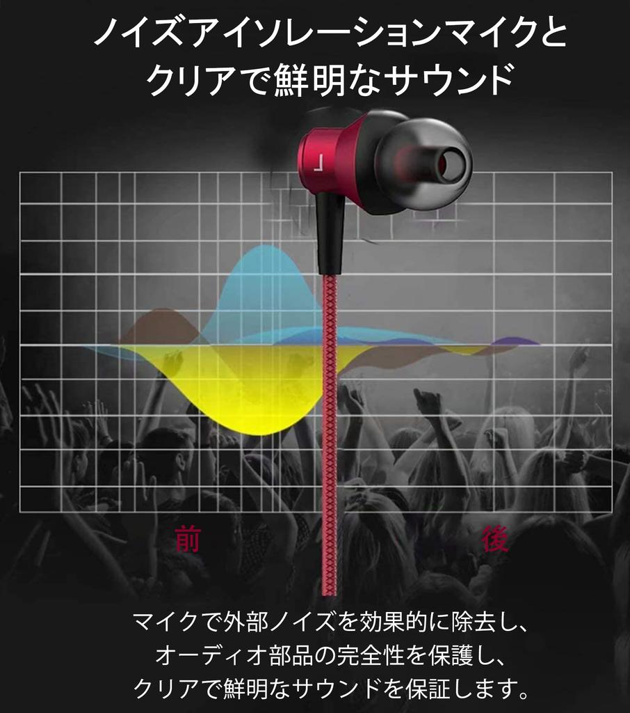 Wired HIFI Sound Noise with Heavy Calls High Clear Stereo Red Earphones, In-ear Type, Earphones, 3.5mm Jack, Quality, Canceling, Microphone, Bass,